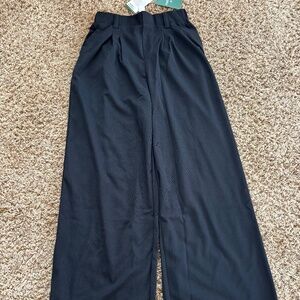 Halara Flex Waffle black high waist wide leg work pants size XS S or large